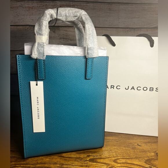 Marc Jacob’s Micro Mini Grind Leather Tote - Harbor Blue - Picture 2 of 8